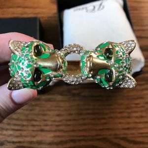 J. Crew Collection Pavé Hinged Leopard Bangle